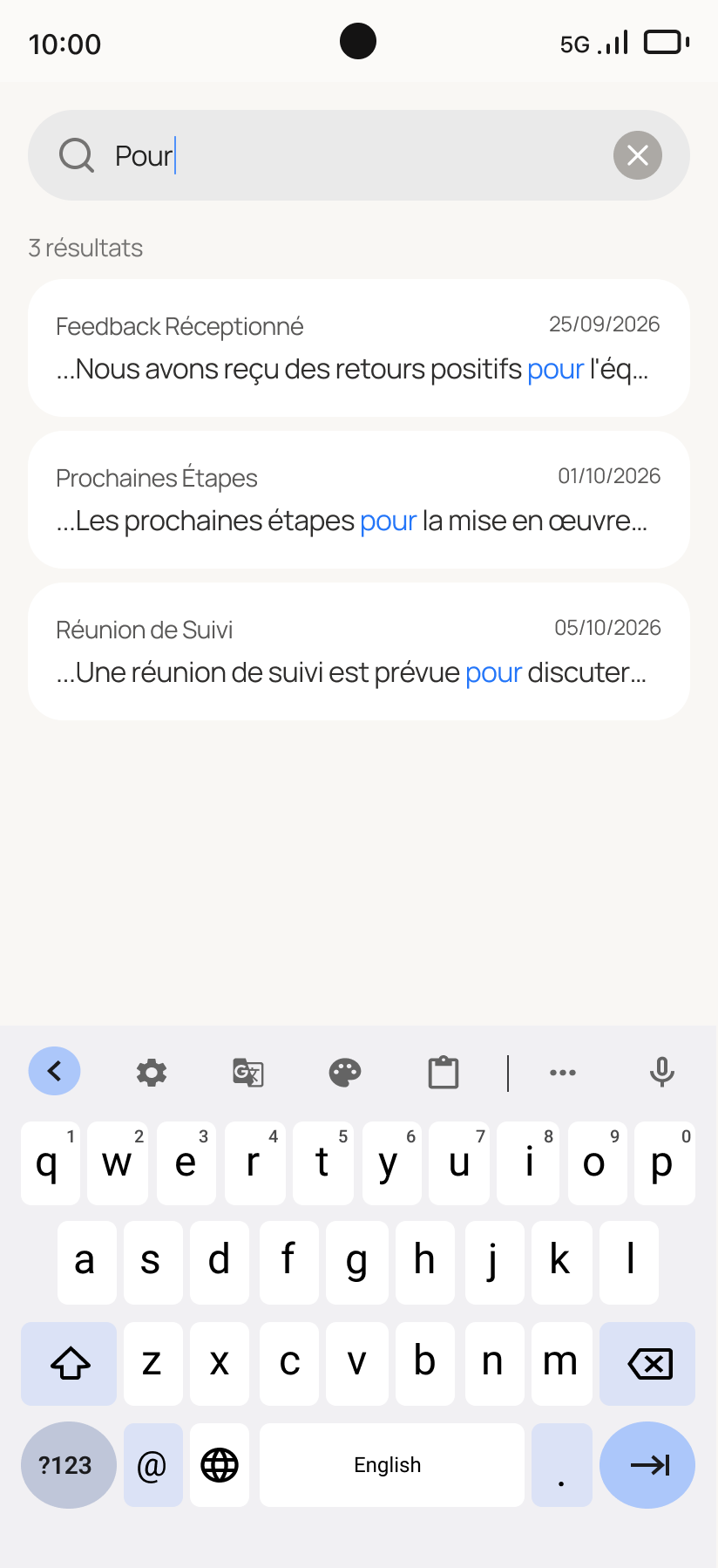 Noted — paramètres de connexion drive, statut de synchronisation et gestion des accès